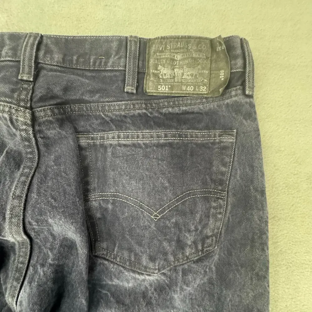 Levi’s 501 XX Jeans Mens 40x32‎ Blue Dyed Canvas Straight Button Fly Grunge Y2K